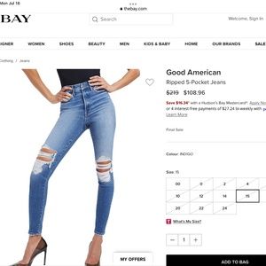 NWT Good American Good Waist size 15